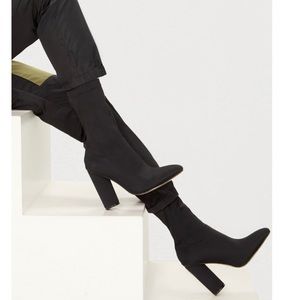 Block Heel Sock Boot